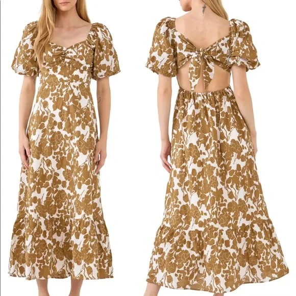 jersey printed maxi dress Ulla Johnson | Women's Amari Jersey in Round Neck Long Sleeve Maxi Dress Size XL | Evening Dress | Wedding Guest Dresses